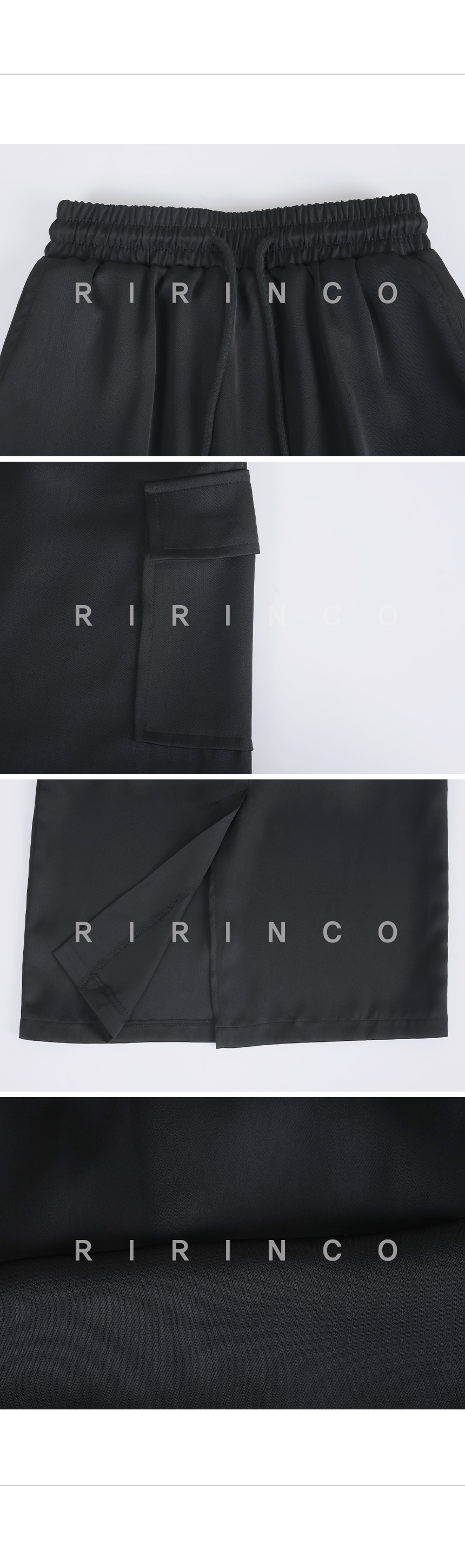 RIRINCO シルクカーゴバックスリットスカート