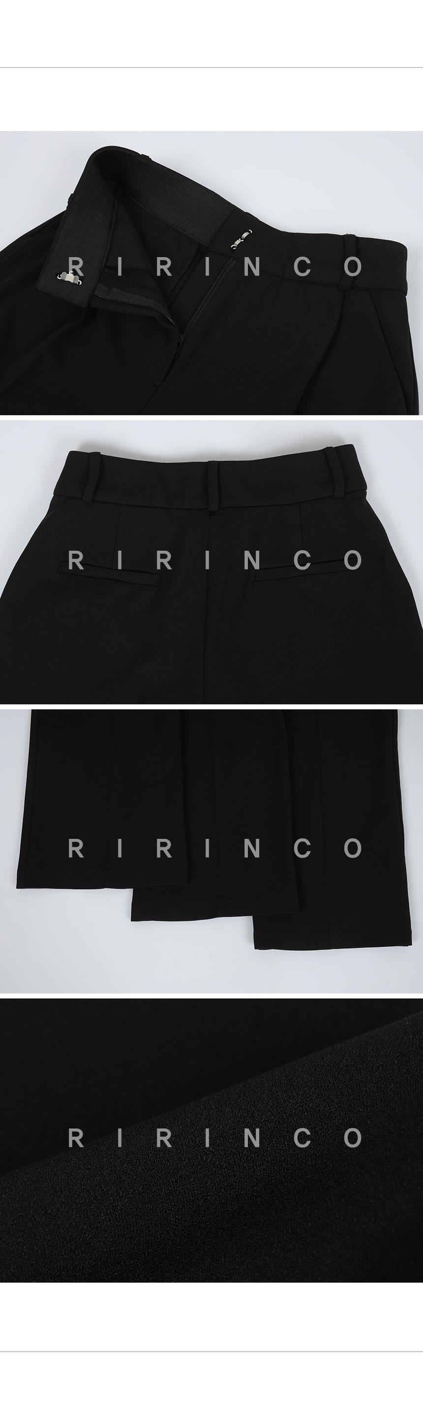 RIRINCO [ショート丈/ジャスト丈/ロング丈] 起毛ストレッチ裏ゴムワイドスラックスパンツ